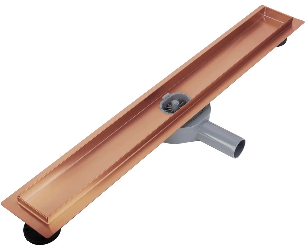 Rea Neox Pro, sprchový odtokový žľab 90cm s otočným sifónom o 360stupňov, medená matná, REA-G4803