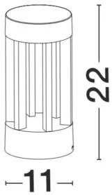 Vonkajšie LED lampa Devora B 11 tmavo sivé