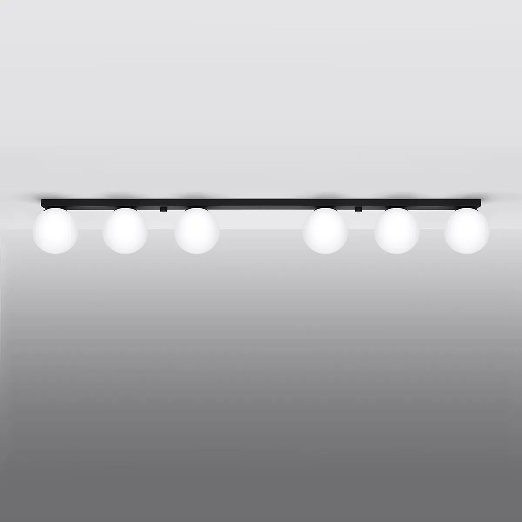 Stropné svietidlo Yoli, 6x biele sklenené tienidlo, b