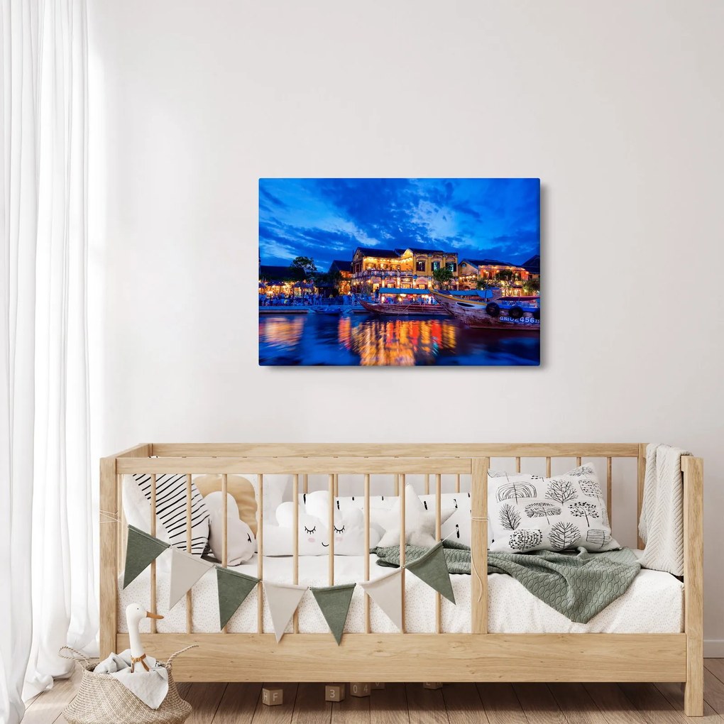 Obraz nočného mesta Hoi An, Vietnam (90x60 cm)