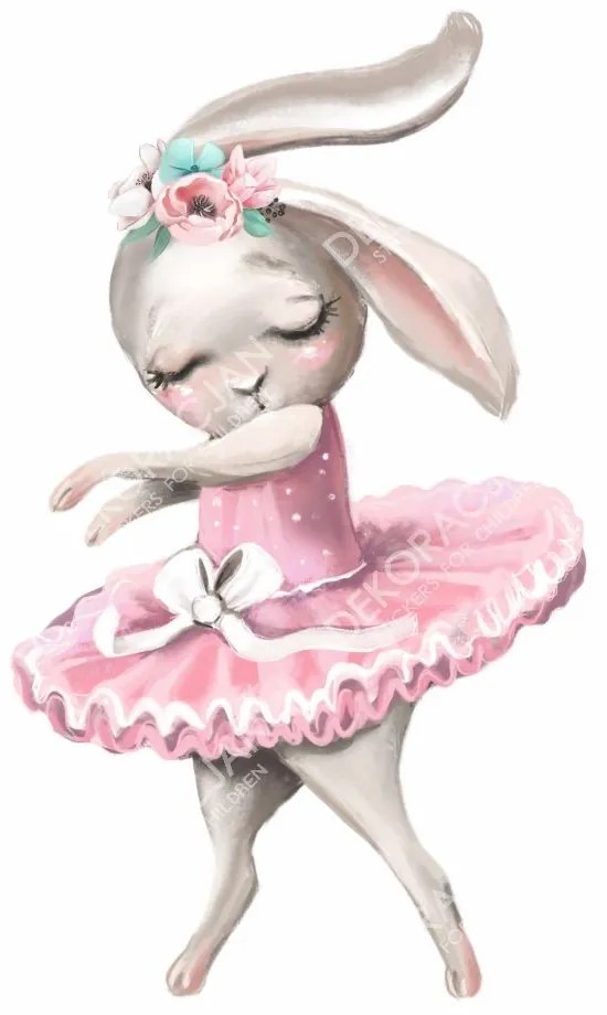 Gario Detská nálepka na stenu Zajačik baletka Rozmery: 100 x 60 cm