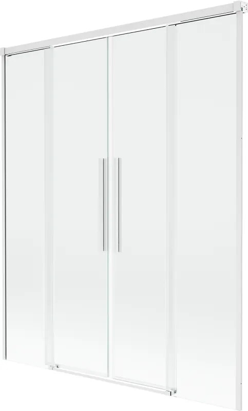 Mexen Rox, 2-krídlová posuvná vaňová zástena 140 x 150 cm, 8mm číre sklo, biely profil, 8C9-140-002-20-00