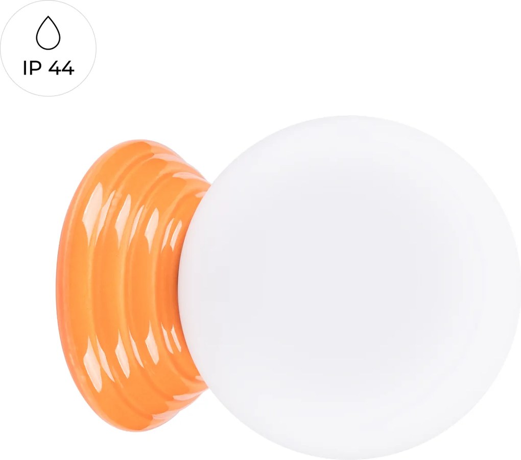 Nástenné svietidlo Zori, 1x biele sklenené tienidlo, or