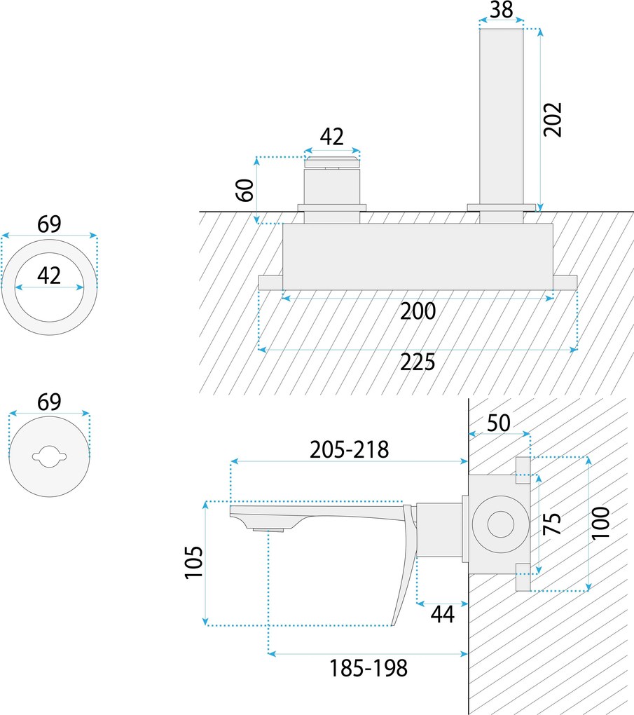 Rea VISION, podomietková umývadlová batéria + BOX, chrómová, REA-B6960
