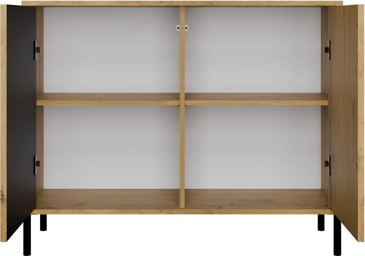 Komoda Kamaro 2D Slim 103 cm II dub Artisan/čierna
