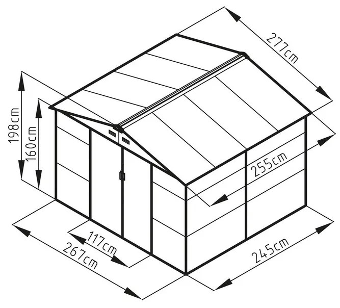 Záhradný domček G21 GAH 706 - 277 x 255 cm, zelený 63900558
