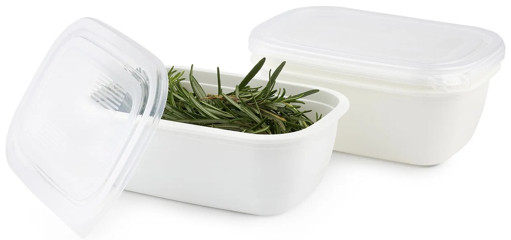 Plastové dózy do mrazničky, Rotho FREEZE, biela, sada 3 x 1 l (20 x 14 x 10)