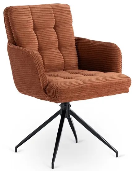 Dizajnová otočná stolička Antony tehlovo červený menčester