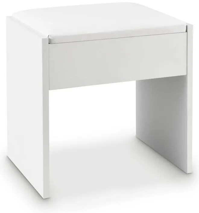 Taburet biely ku kozmetickému stolíku 42 cm s čalúnením