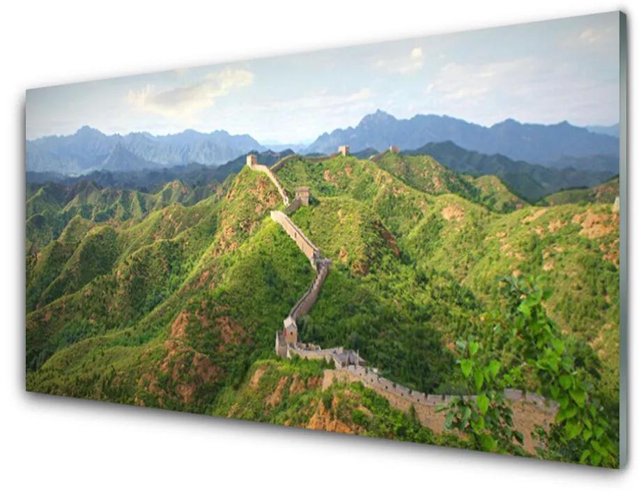 Obraz na skle Veľká múr hora krajina 120x60 cm