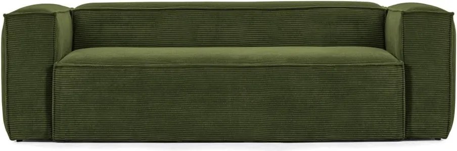 Zelená menčestrová pohovka 240 cm Blok – Kave Home