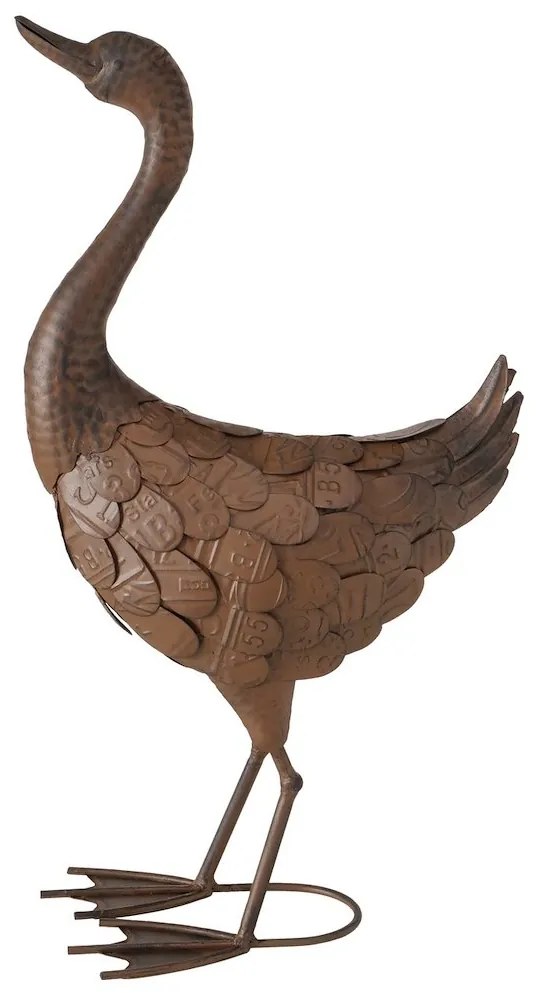BOLTZE Záhradná kovová figúrka Goose, 60x33 cm, hnedá