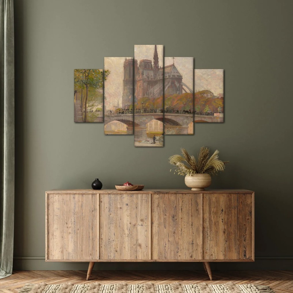 Obraz - Robert William Vonnoh, Notre Dame de Paris, reprodukcia (150x105 cm)