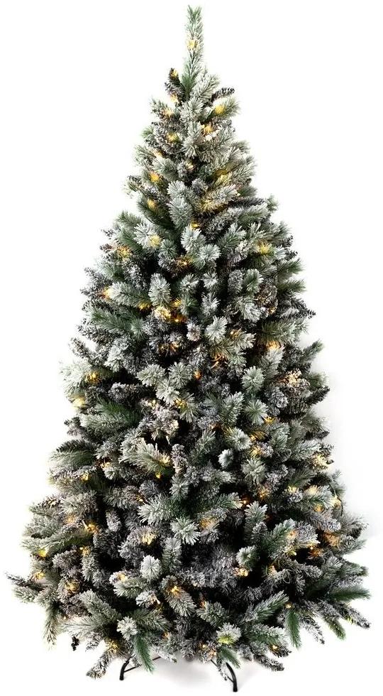 Umelý vianočný stromček Borovica Biela 210cm LED350