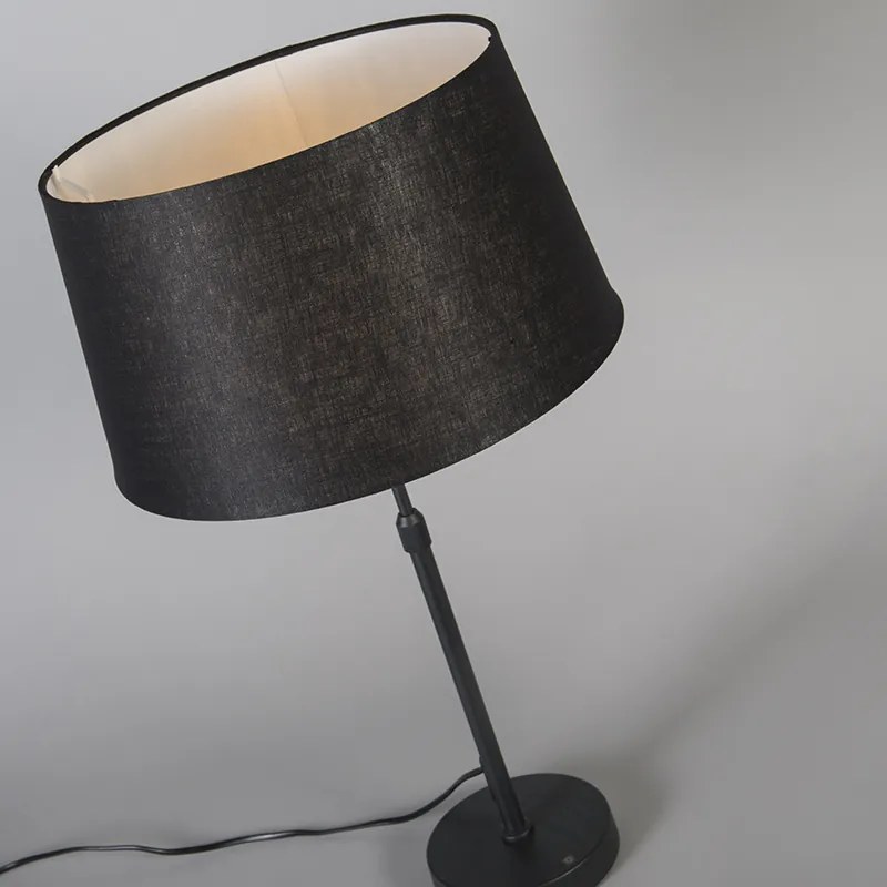 Stolná lampa čierna s tienidlom čiernym 35 cm nastaviteľná - Parte