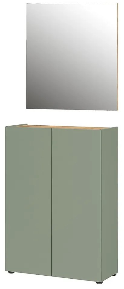 Svetlozelená predsieňová zostava v dekore duba 74x200x33 cm Alviano – Germania