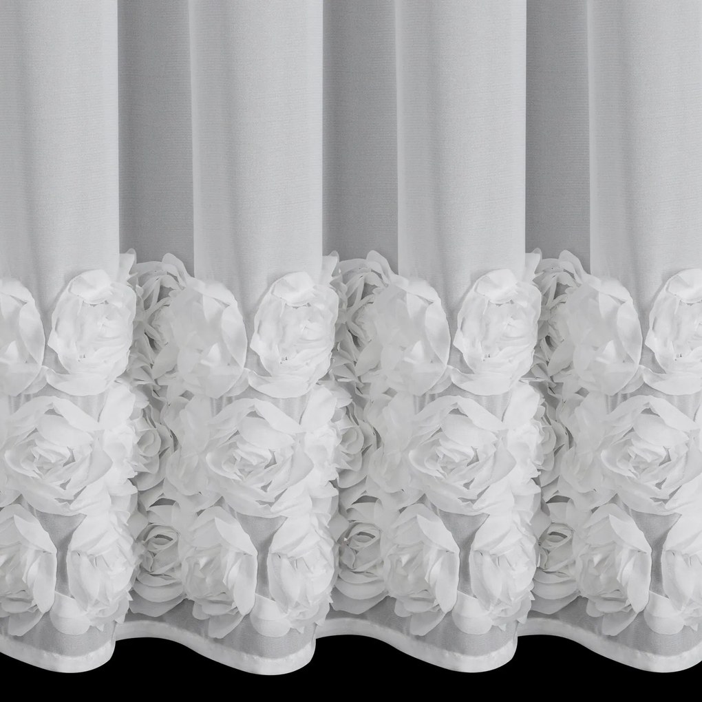 ZÁCLONA NA PÁSKE EVA MINGE ROSES8 300X120 CM BIELA