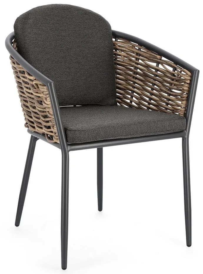 Sivá kovová záhradná stolička Maribela – Bizzotto