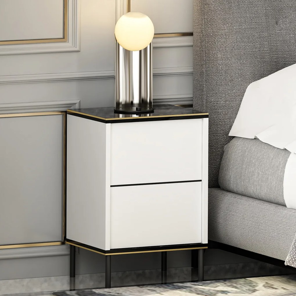 Nočný stolík Imaj White Marble