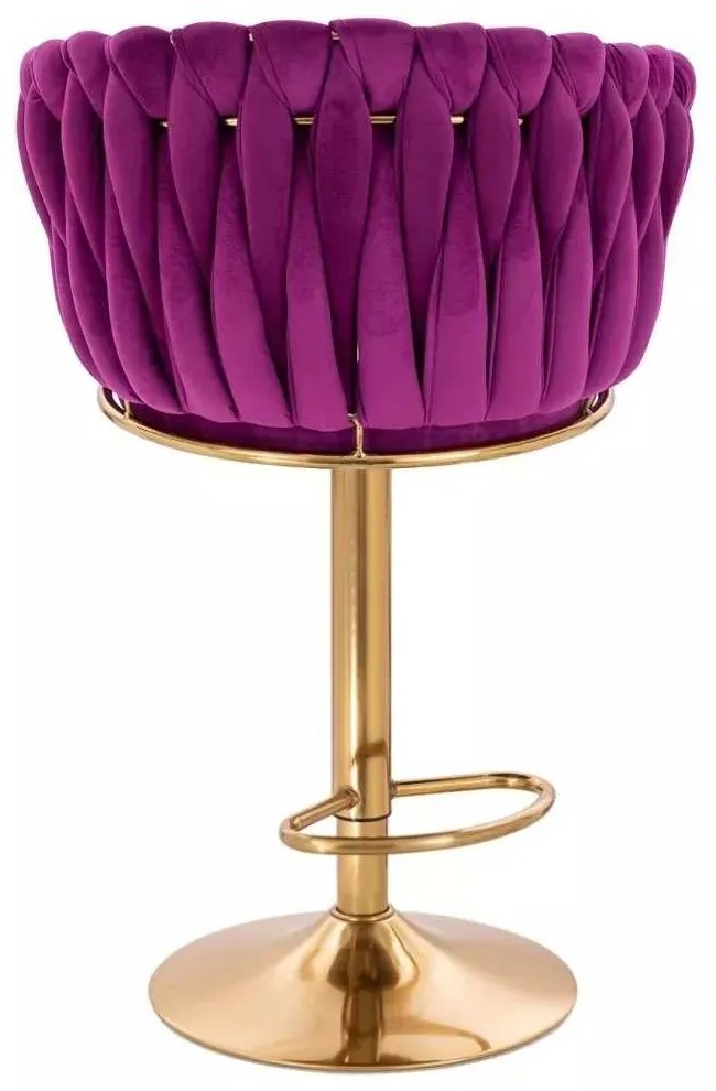 LuxuryForm DESIGN Barová stolička NORDEN VELUR na zlatom tanieri - fuchsia