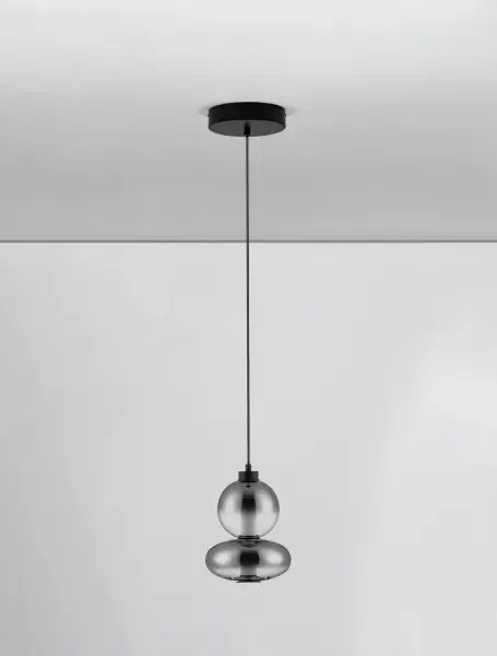 LED stmievateľný čierno-šedý moderný luster Bally