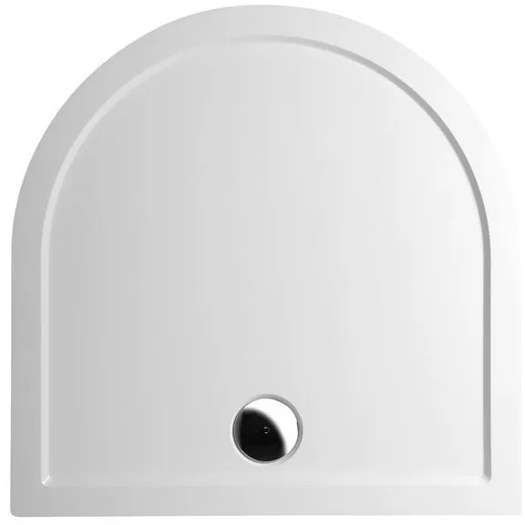 Polysan, ISA sprchová vanička z liateho mramoru, polkruh 90x90x4cm, biela, 50511