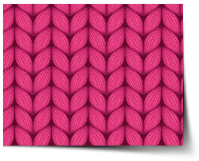 Sablio Plagát Pletenie vo fuksiovej farbe - 90x60 cm
