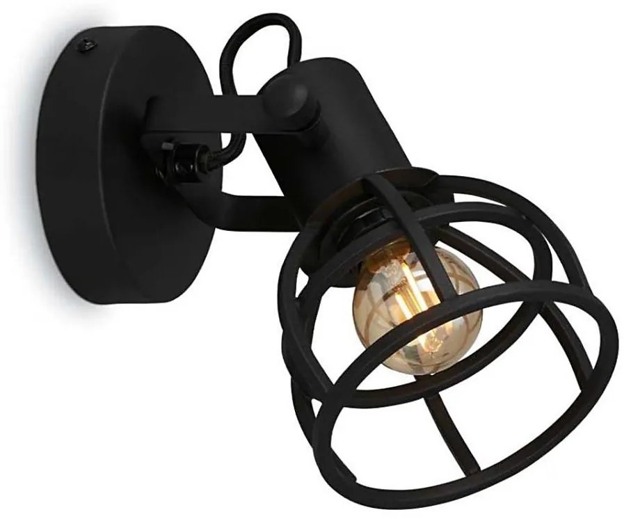 Briloner 2669-015 - Nástenné bodové svietidlo RETRO 1xE14/25W/230V čierna