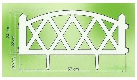 Záhradný plôtik 2,3 m biela