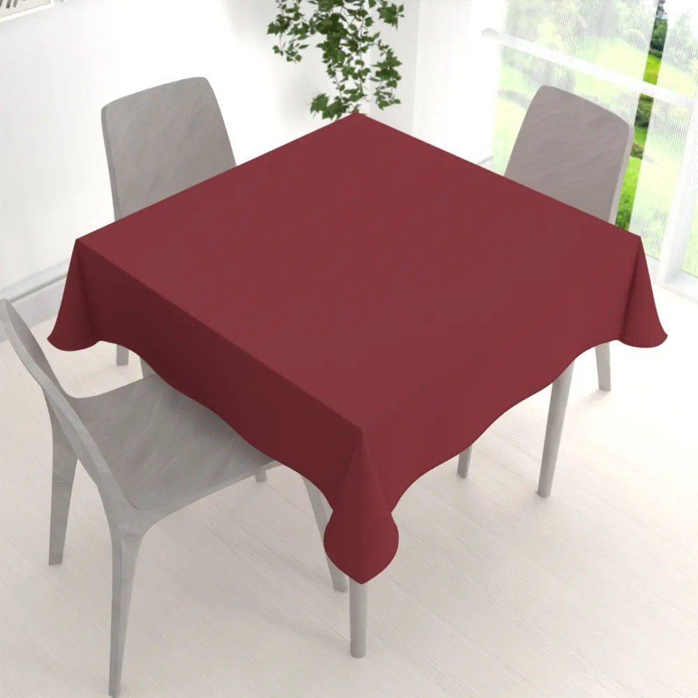 Biante Dekoračný štvorcový obrus Rongo RG-097 Bordó 120x120 cm