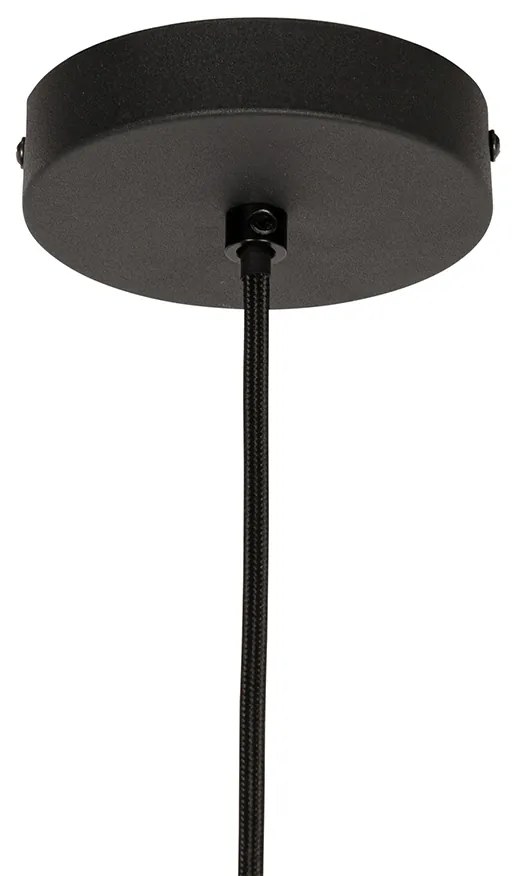 Dizajnové závesné svietidlo čierne so zlatým sklom - Bert