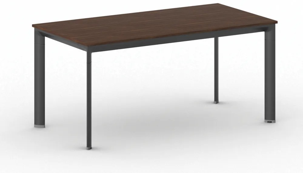 Rokovací kancelársky stôl PRIMO INVITATION, 160x80 cm, čierna podnož, orech