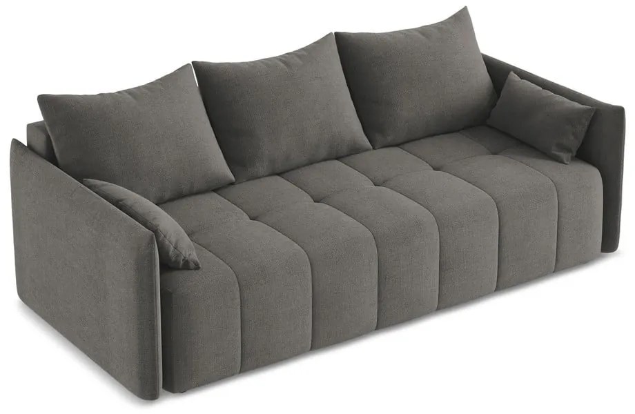 Tmavosivá rozkladacia/s úložným priestorom pohovka 225 cm Moku – Makamii