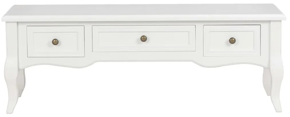 vidaXL TV stolík biely 100x35x35 cm drevený