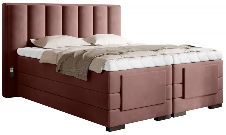 Kontinentálna posteľ VENETA boxspring s elektrickým polohovaním 200X180, šedá (Sola 06)