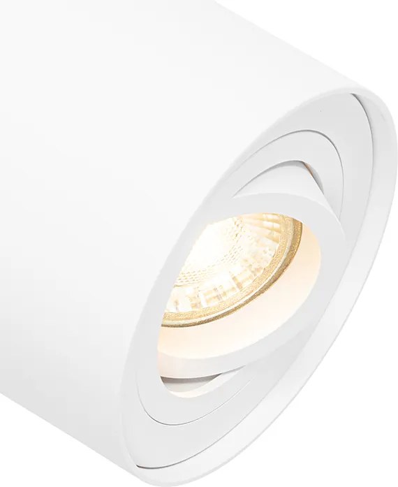 Sada 4 moderných stropných bodových svetiel bielej farby, otočné a naklápacie - Rondoo Up