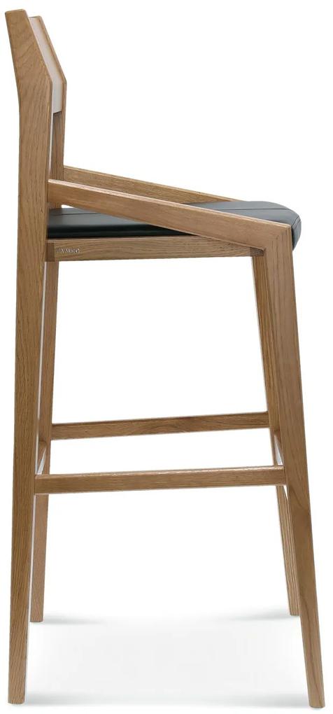 FAMEG Arcos - BST-1403 - barová stolička Farba dreva: dub štandard, Čalúnenie: koža L2