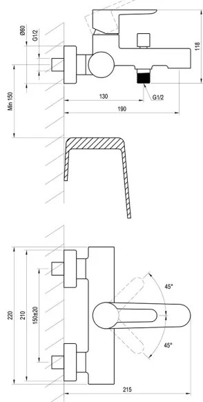 Ravak X070169 - Vaňová batéria PURI lesklý chróm