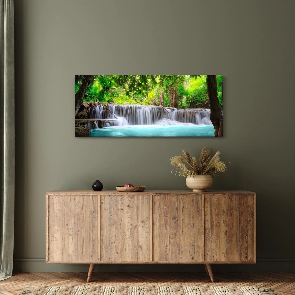 Obraz - Vodopád, tyrkysový (120x50 cm)