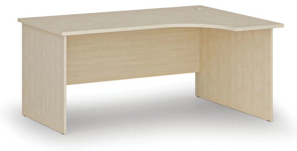 Rohový kancelársky písací stôl PRIMO WOOD, 160x120 cm, pravý, breza
