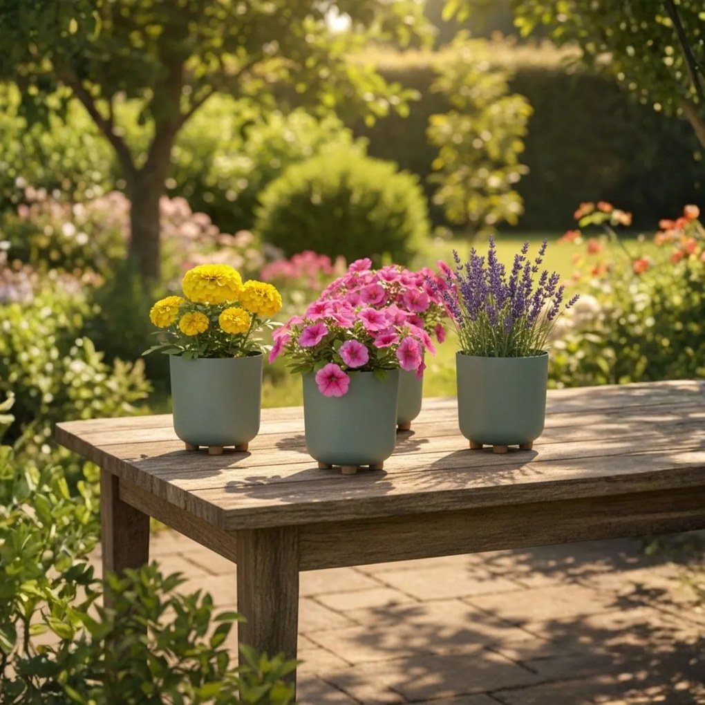 PLASTOVÝ KVETINÁČ TERRA 19,5X21 CM MÄTOVÁ