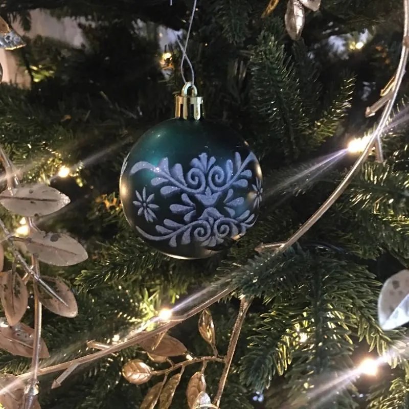 DECOLED Plastové ozdoby, d. 6 cm, 50 ks, zelené