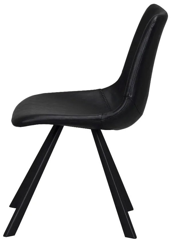 Čierna jedálenská stolička s čiernymi nohami Rowico Alpha