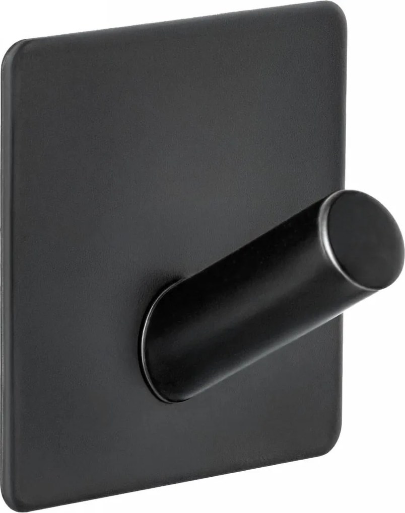 Erga Midi, samolepiace háčiky na uteráky bez vŕtania, 4ks, 4,5×4,5 cm, čierna matná, ERG-YKA-CH.MIDI4-BLK