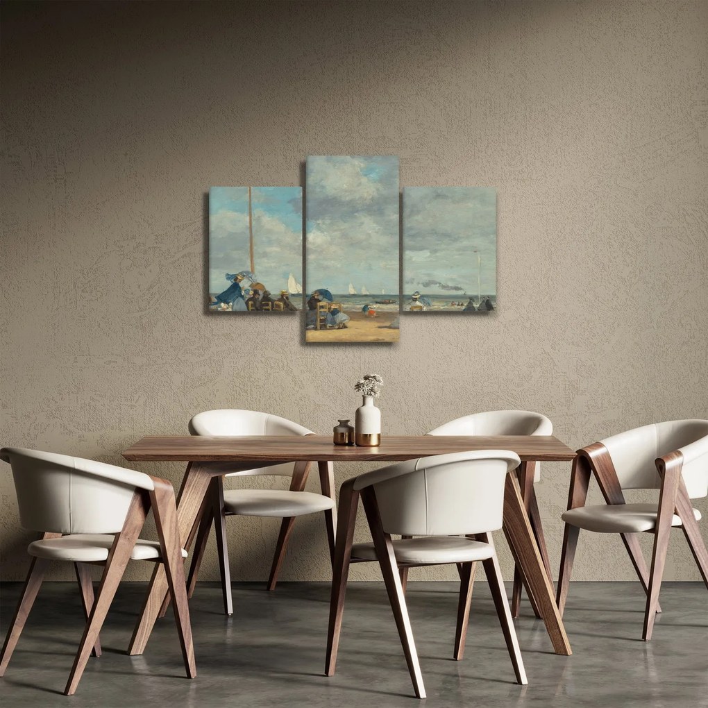 Obraz - Eugène Boudin, Beach  at Trouville, reprodukcia (90x60 cm)