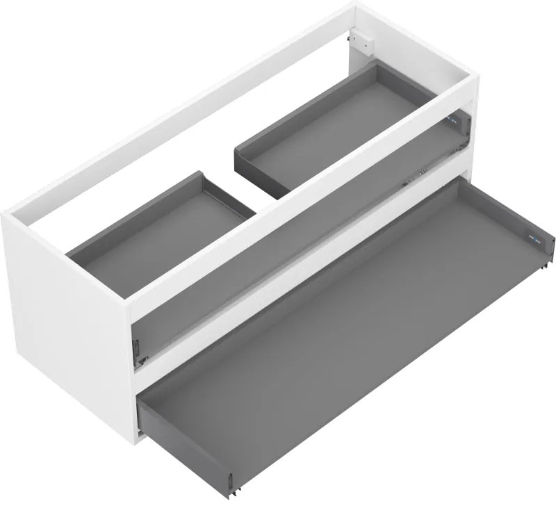 Mexen Box-A, závesná skrinka 120 cm, 2 zásuvky, biela matná, 91AX0-1200-470-2-01