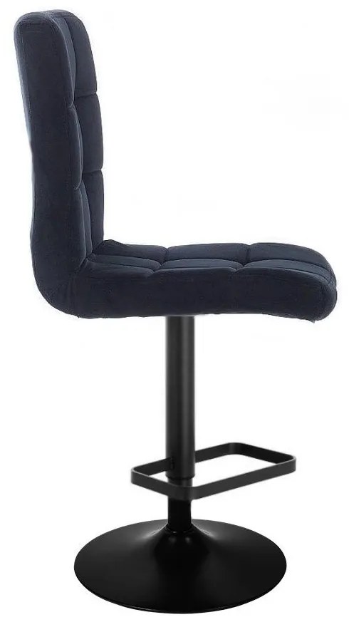 LuxuryForm DESIGN Barová stolička TOLEDO VELUR na čiernom tanieri - čierna