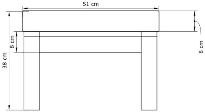 Taburet MEXICO 01 51 cm z masivu/šedý