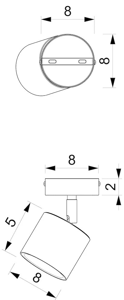 Bodové svietidlo Dixie, 1x biele kovové tienidlo, w/ch