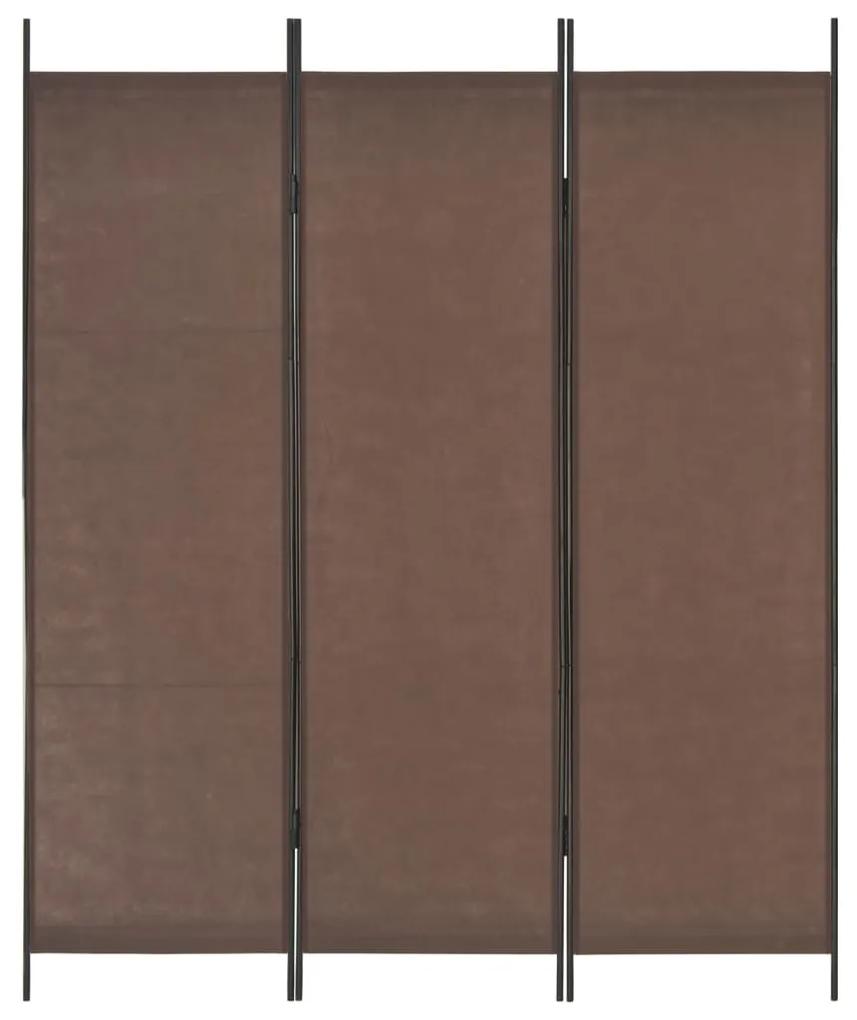 vidaXL 3-panelový paraván hnedý 150x180 cm
